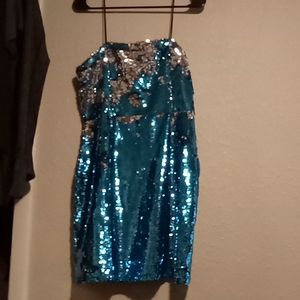 MBM unlimited blue and silver dress
